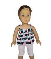 Striped Cactus Capri Pant Set Fits 18" American Girl Doll Clothes1