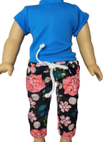 Royal Blue Top Gem Print Pants Set Fits 18" American Girl Doll Clothing1