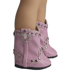 Pink Stud Western Boots Fits 14.5" Wellie Wisher American Girl Doll Shoes0