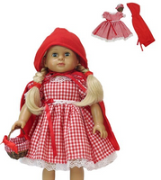 Red Riding Hood Dress Cape Basket Fits 18" American Girl Doll Clothing0