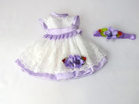 White and Purple Lace Dress Fits 14.5" Wellie Wisher American Girl Doll Clothing1