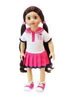 Hot Pink Pleated Love Dress Fits 18" American Girl Doll Clothing1