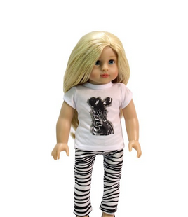 Zebra Print Pant Set Fits 18" American Girl Doll Clothing0