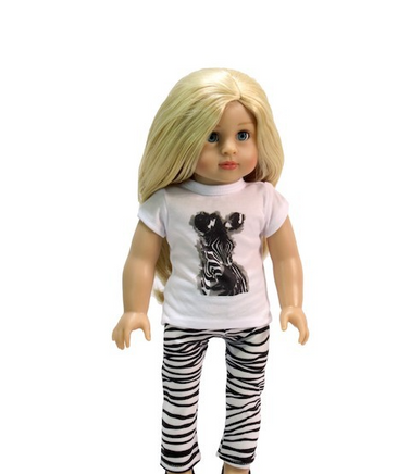 Zebra Print Pant Set Fits 18" American Girl Doll Clothing0
