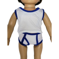Blue And White Tank & Underwear Set Fits 18" American Boy Girl Doll Clothes2