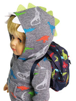 Dinosaur 3 pc Set Backpack Fits 18" American Boy Girl Doll Clothing1
