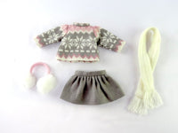 Grey and Pink Winter Skirt Set Fits 14.5 Wellie Wisher American Girl Doll2