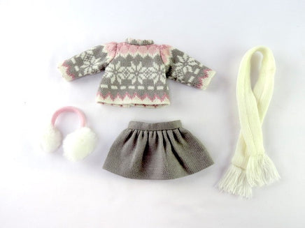 Grey and Pink Winter Skirt Set Fits 14.5 Wellie Wisher American Girl Doll2