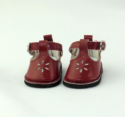 Burgundy Mary Jane Dress Shoes Fits 14.5" Wellie Wisher American Girl Doll Shoes1