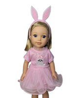 Polka Dot Bunny Tutu Dress Fits 14.5" Wellie Wisher American Girl Doll Clothing0