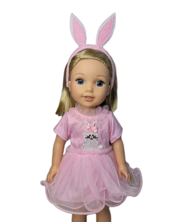 Polka Dot Bunny Tutu Dress Fits 14.5" Wellie Wisher American Girl Doll Clothing0