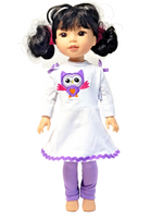 Purple Owl Pant Set Fits 14.5" Wellie Wisher American Girl Doll Clothing0