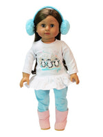 Winter Penguin Pant Set Earmuffs Fits 18" American Girl Doll Clothing2