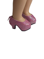 Pink Back Bow High Heel Shoes Fits 14.5" Wellie Wisher American Girl Doll Shoes0