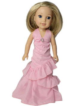 Pink Ball Gown Fits 14.5" Wellie Wisher American Girl Doll Clothing0