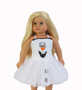 White Happy Snowman Dress Fits 18" American Girl Doll Clothing0