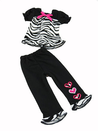 Zebra Hearts Pant Set Fits 14.5" Wellie Wisher American Girl Doll Clothing1