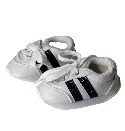 Navy Glitter Stripe Sneakers Fits 18" American Girl Doll Clothing Shoes1