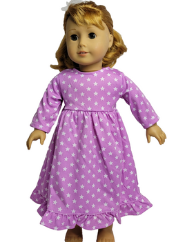 Lavender Star Nightgown Fits 18" American Girl Doll Clothing0