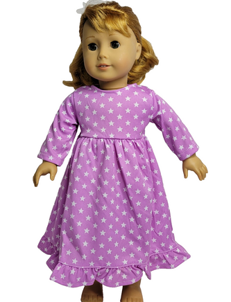 Lavender Star Nightgown Fits 18" American Girl Doll Clothing0