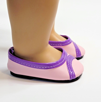 Pink And Purple Dress Shoes Fits 18" American Girl Doll Clothing Shoes1