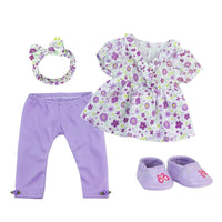 Flower Tunic Outfits & Shoes 8pcs Fits 15" Bitty Baby American Girl Doll Clothes4