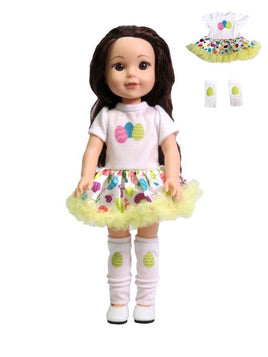 Easter Egg Tutu Dress Fits 14.5" Wellie Wisher American Girl Doll Clothing0