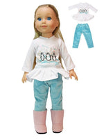 Winter Penguin Pant Set Fits 14.5" Wellie Wisher American Girl Doll Clothing1