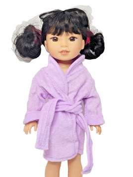 Lavender Bath Robe Fits 14.5" Wellie Wisher American Girl Doll Clothing0