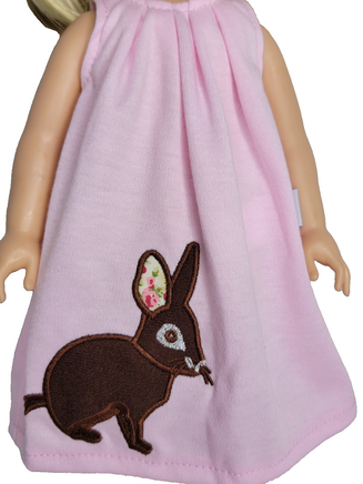 Pink Bunny Dress Fits 14.5" Wellie Wisher American Girl Doll Clothing2