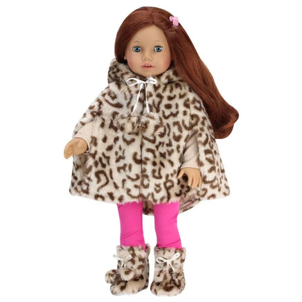 Animal Print Cape Outfit & Boots Fits 18" American Girl Doll Clothing0