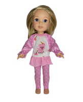 Little Piggie Pajamas Fits 14.5" Wellie Wisher American Girl Doll Clothing0