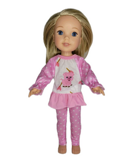 Little Piggie Pajamas Fits 14.5" Wellie Wisher American Girl Doll Clothing0