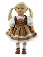Brown Traditional German Dress Fits 18" American Girl Doll Clothing1