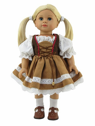 Brown Traditional German Dress Fits 18" American Girl Doll Clothing1