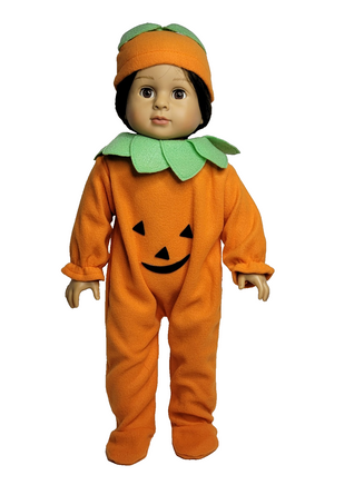 Pumpkin Costume Halloween Fits 18" American Girl Doll Clothing0