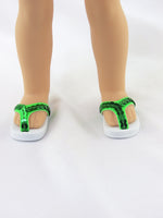 Green Flip Flop Sandals Fits Wellie Wishers 14.5" American Girl Clothes Shoes0