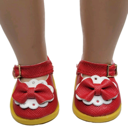 Red Mary Jane Dress Shoes Fits 14.5" Wellie Wisher American Girl Doll Shoes1