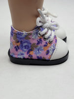 Purple Floral Shoes Fits 14.5" Wellie Wisher American Girl Doll Shoes2