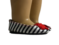 Red Flower Stripe Shoes Fits 18" American Girl Doll Clothing Shoes1