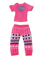 Pink Heart Pant Set Fits 14.5" Wellie Wisher American Girl Doll Clothing3
