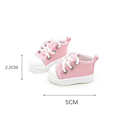 Pink Canvas Sneakers 5*2.2 cm Fits BJD Dolls0