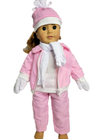 Pink Snowsuit Scarf Mittens Hat Fits 18" American Girl Doll Clothing0