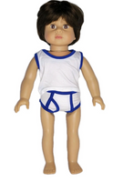 Blue And White Tank & Underwear Set Fits 18" American Boy Girl Doll Clothes0