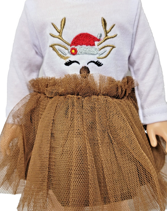 Reindeer Dress Vest Outfit Fits 14.5" Wellie Wisher American Girl Doll Clothing2