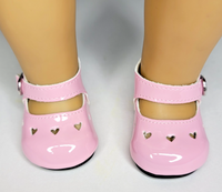 Pink Heart Cutout Dress Shoes Fits 18" American Girl Doll Clothes Shoes1
