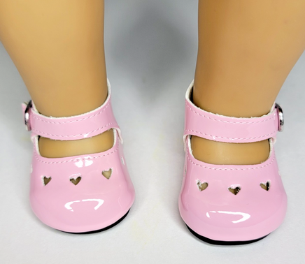 Pink Heart Cutout Dress Shoes Fits 18" American Girl Doll Clothes Shoes1
