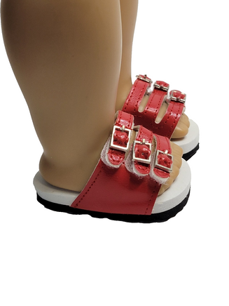 Red Buckle Sandals Fits 18" American Girl Doll Clothing Shoes0