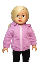 Purple Zip Up Sweatshirt Fits 18" American Girl Doll Clothing1