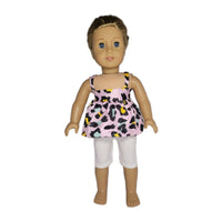 Pink Colorful Cheetah Print Capri Set Fits 18" American Girl Doll Clothes0